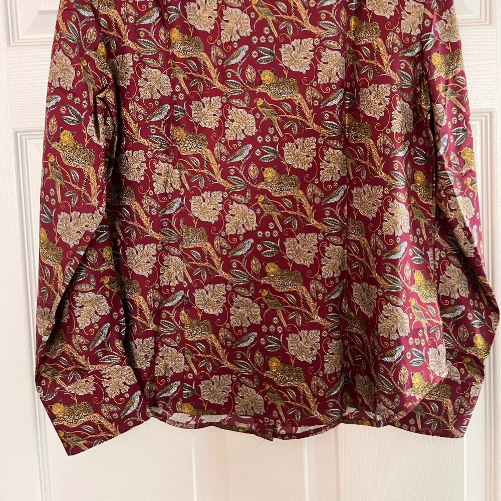 J.Crew Collection Silk Twill Shirt in Jungle Cat Size 10 NWT - Picture 7 of 9
